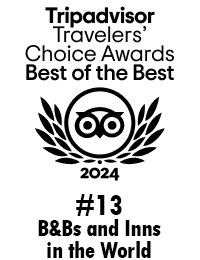 2024 Tripadvisor Travelers' Choice Award for #13 B&Bs and Inns in the World.